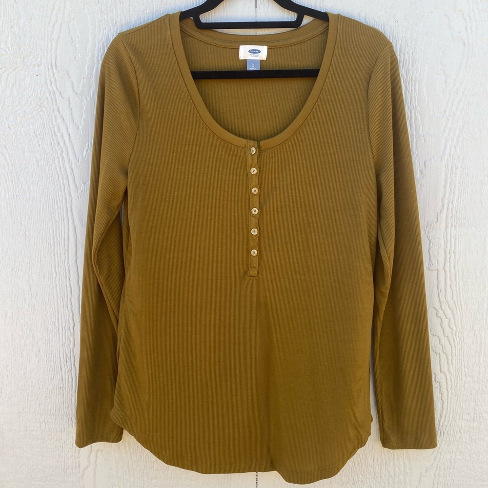 Olive Green Long Sleeve Top